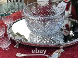 Antique Cut Crystal Punch Bowl or Centerpiece Bowl 12 cups & ladle