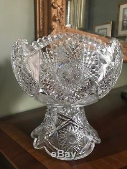 Antique Cut Glass Punch Bowl