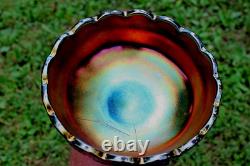Antique Dugan Many Fruits Carnival Glass Punch Top And Base Electric Purple Antique Dugan Many Fruits Carnival Glass Punch Top And Base Electric Purple