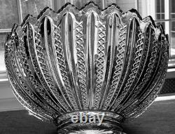 Antique Duncan & Miller Mardi Gras Punch Bowl with10 Cups 14 Wide MINT