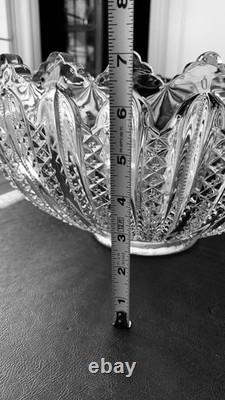 Antique Duncan & Miller Mardi Gras Punch Bowl with10 Cups 14 Wide MINT
