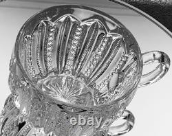 Antique Duncan & Miller Mardi Gras Punch Bowl with10 Cups 14 Wide MINT
