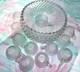 Antique Duncan & Miller Punch Bowl Set Clear Hobnail Glass 12 Cups Ladle READ