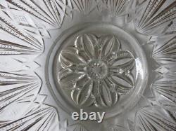 Antique EAPG Cambridge RADIUM Star File Scalloped 15 1/2 Punch Bowl & Stand
