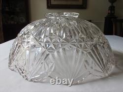 Antique EAPG Cambridge RADIUM Star File Scalloped 15 1/2 Punch Bowl & Stand