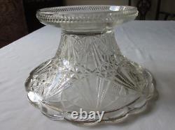 Antique EAPG Cambridge RADIUM Star File Scalloped 15 1/2 Punch Bowl & Stand