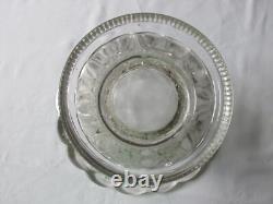 Antique EAPG Cambridge RADIUM Star File Scalloped 15 1/2 Punch Bowl & Stand