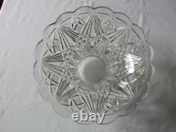 Antique EAPG Cambridge RADIUM Star File Scalloped 15 1/2 Punch Bowl & Stand