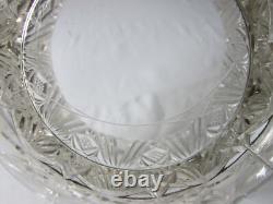 Antique EAPG Cambridge RADIUM Star File Scalloped 15 1/2 Punch Bowl & Stand