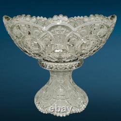 Antique EAPG Imperial Glass Ohio Broken Arches Punch Bowl & Pedestal Centerpiece