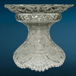 Antique EAPG Imperial Glass Ohio Broken Arches Punch Bowl & Pedestal Centerpiece