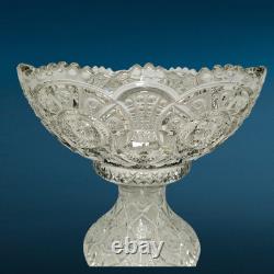 Antique EAPG Imperial Glass Ohio Broken Arches Punch Bowl & Pedestal Centerpiece