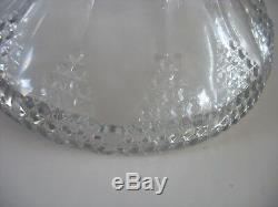Antique EAPG Large Punch Bowl & Base Early American Pressed Glass Hexagons