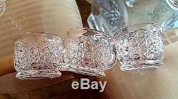 Antique EAPG ROTEC CANE & STAR Punch Bowl & Base. 12 cups MCKEE GLASS CO 1910