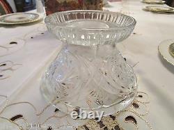 Antique EAPG punch bowl with stand hobstars pattern