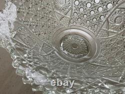Antique Extra Large 17 Clear Cut Glass Rare Lovely Punch Bowl LOCAL PICKUP ONLY