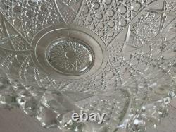 Antique Extra Large 17 Clear Cut Glass Rare Lovely Punch Bowl LOCAL PICKUP ONLY