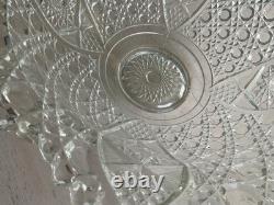 Antique Extra Large 17 Clear Cut Glass Rare Lovely Punch Bowl LOCAL PICKUP ONLY