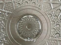 Antique Extra Large 17 Clear Cut Glass Rare Lovely Punch Bowl LOCAL PICKUP ONLY