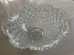 Antique Extra Large 17 Clear Cut Glass Rare Lovely Punch Bowl LOCAL PICKUP ONLY