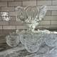 Antique Glass Punch Bowl Set With Glasses