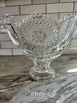 Antique Glass Punch Bowl Set With Glasses