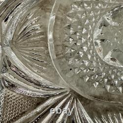 Antique Glass Punch Bowl Set With Glasses