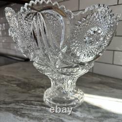 Antique Glass Punch Bowl Set With Glasses