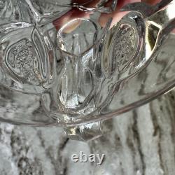 Antique Glass Punch Bowl Set With Glasses