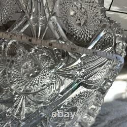 Antique Glass Punch Bowl Set With Glasses