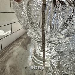 Antique Glass Punch Bowl Set With Glasses