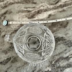 Antique Glass Punch Bowl Set With Glasses