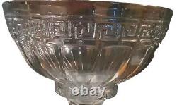 Antique HEISEY Glass Greek Key Punch Bowl