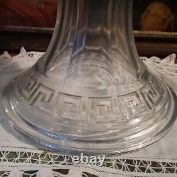 Antique HEISEY Glass Greek Key Punch Bowl