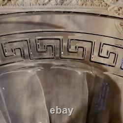 Antique HEISEY Glass Greek Key Punch Bowl