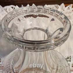 Antique HEISEY Glass Greek Key Punch Bowl