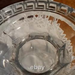 Antique HEISEY Glass Greek Key Punch Bowl