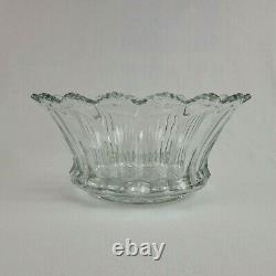 Antique Heisey Colonial Pattern Clear Punch Bowl Pedestal Signed Crystal Glass