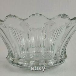 Antique Heisey Colonial Pattern Clear Punch Bowl Pedestal Signed Crystal Glass