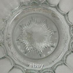 Antique Heisey Colonial Pattern Clear Punch Bowl Pedestal Signed Crystal Glass