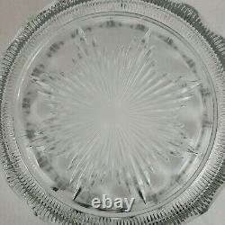 Antique Heisey Colonial Pattern Clear Punch Bowl Pedestal Signed Crystal Glass