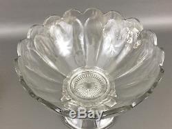 Antique Heisey Glass Co. Punch bowl & foot, COLONIAL / PURITAN, 1900's 1910's