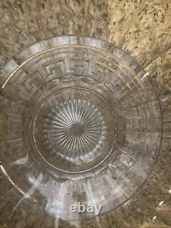 Antique Heisey Glass Greek Key Punch Bowl with Stand