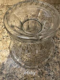 Antique Heisey Glass Greek Key Punch Bowl with Stand