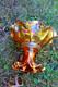 Antique Imperial Flute Carnival Glass Punch Bowl And Base Marigold Scarce