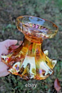 Antique Imperial Flute Carnival Glass Punch Bowl And Base Marigold Scarce Antique Imperial Flute Carnival Glass Punch Bowl And Base Marigold Scarce