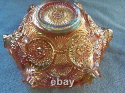 Antique Imperial glass #2206 carnival glass fruit bowl with stand