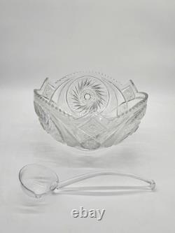 Antique L. E. Smith Aztec PunchBowl Set with 10 Cups & Ladle