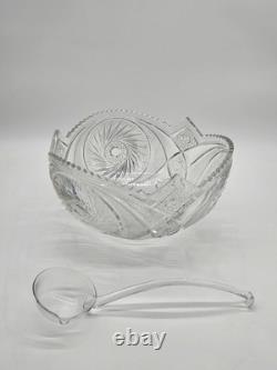 Antique L. E. Smith Aztec PunchBowl Set with 10 Cups & Ladle