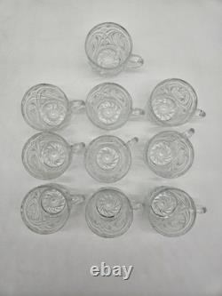 Antique L. E. Smith Aztec PunchBowl Set with 10 Cups & Ladle